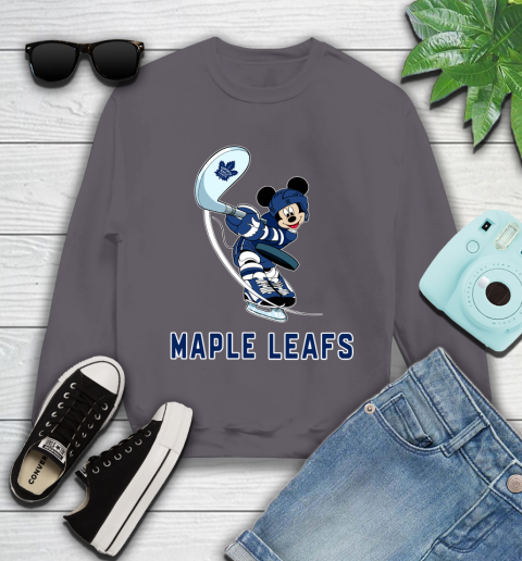 NHL Hockey Toronto Maple Leafs Cheerful Mickey Mouse Shirt Youth Sweatshirt 5
