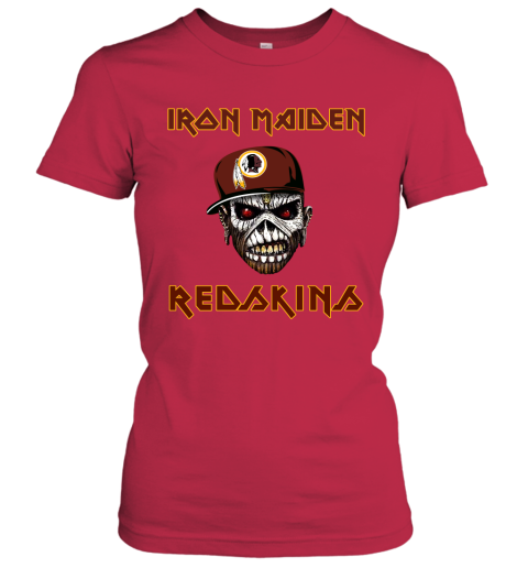 NFL Washington Redskins Iron Maiden Rock Band Music Football Sports yuSGy4kyMTO ladies t shirt 20 95 151514 front red