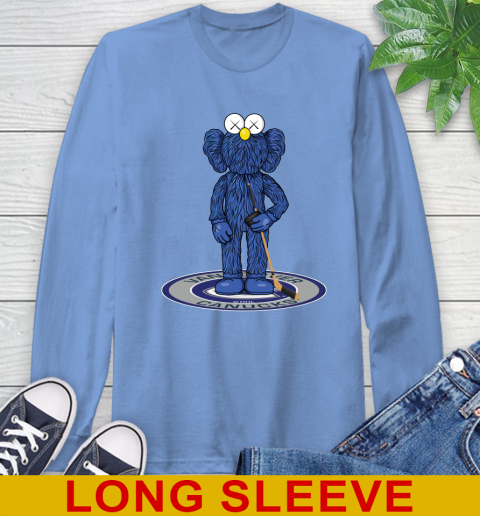 NHL Hockey Vancouver Canucks Kaws Bff Blue Figure Shirt Long Sleeve T-Shirt 11