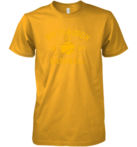 o1wz vintage pittsburgh baseball pennsylvania pirate retro gift premium guys tee 5 front gold
