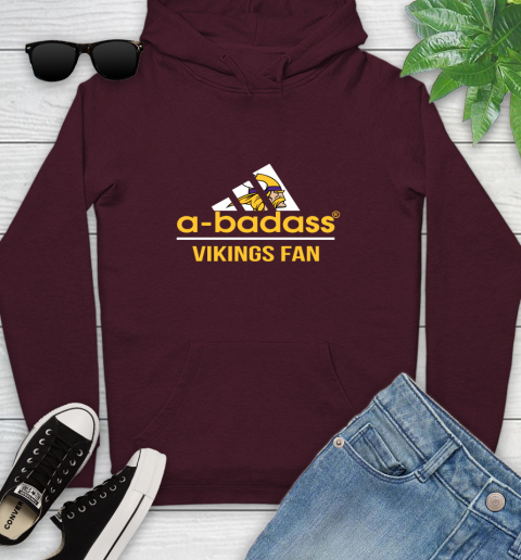 NFL A Badass Minnesota Vikings Fan Adidas Football Sports Youth Hoodie 7