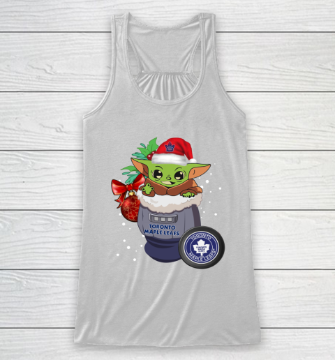 Toronto Maple Leafs Christmas Baby Yoda Star Wars Funny Happy NHL Racerback Tank 2