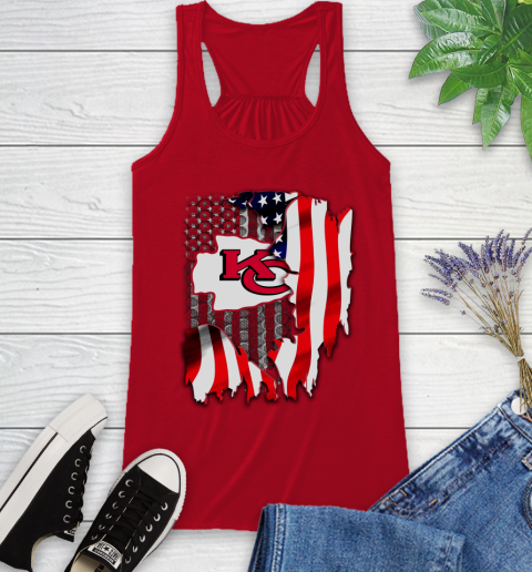 Kansas City Chiefs NFL Football American Flag Racerback Tank - Image 6