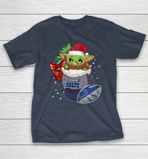 Indianapolis Colts Christmas Baby Yoda Star Wars Funny Happy NFL T-Shirt 5