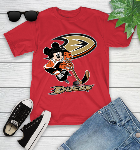 NHL Anaheim Ducks Mickey Mouse Disney Hockey T Shirt Youth T-Shirt 10