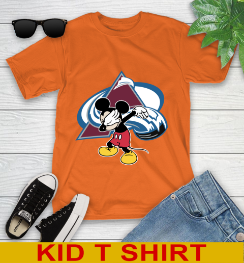 Colorado Avalanche NHL Hockey Dabbing Mickey Disney Sports Youth T-Shirt 7