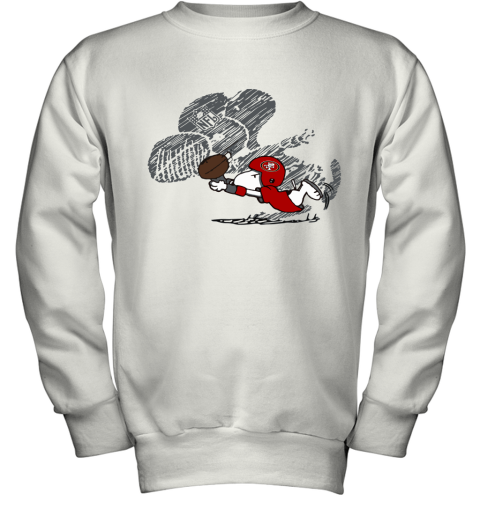 San Fracisco 49ers Snoopy Plays The Football Game Youth Sweatshirt