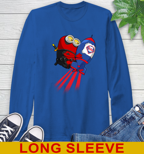 MLB Baseball Philadelphia Phillies Deadpool Minion Marvel Shirt Long Sleeve T-Shirt 11