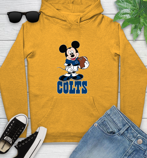 NFL Football Indianapolis Colts Cheerful Mickey Mouse Shirt Youth Hoodie 3