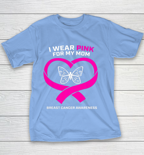 Men Women Kids Wear Pink For My Mom Breast Cancer Awareness Youth T-Shirt 8