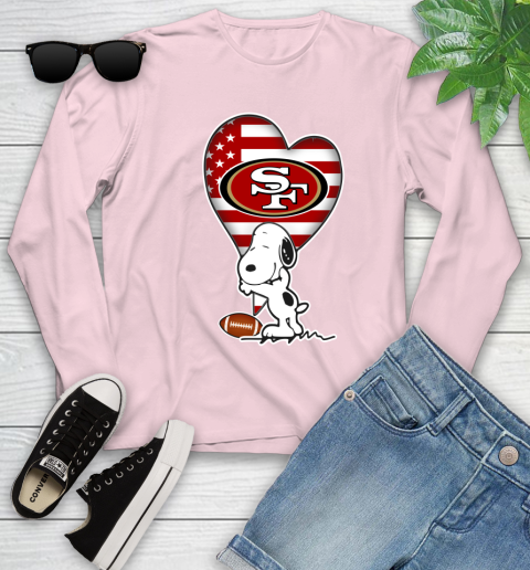 San Francisco 49ers NFL Football The Peanuts Movie Adorable Snoopy Youth Long Sleeve 10