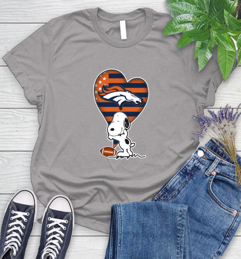 Denver Broncos NFL Football The Peanuts Movie Adorable Snoopy Women's T-Shirt 5