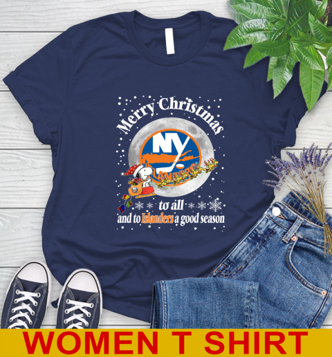 New York Islanders Merry Christmas To All And To Islanders A Good Season NHL Hockey Sports Women's T-Shirt 12
