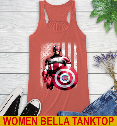 Detroit Pistons NBA Basketball Captain America Marvel Avengers American Flag Shirt Racerback Tank 3