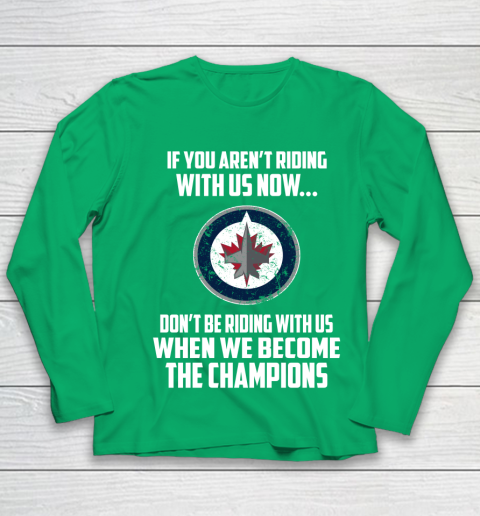 NHL Winnipeg Jets Hockey We Become The Champions Youth Long Sleeve 4