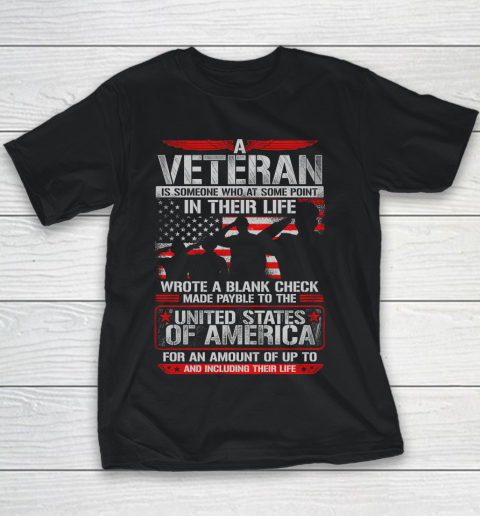 Veteran Wrote Blank Check Youth T-Shirt