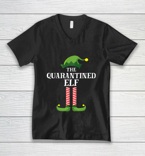 Quarantined Elf Matching Family Group Christmas Quarantine V-Neck T-Shirt