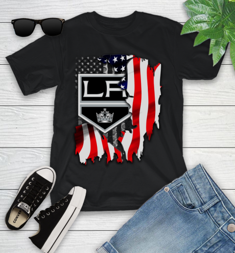 Los Angeles Kings NHL Hockey American Flag Youth T-Shirt