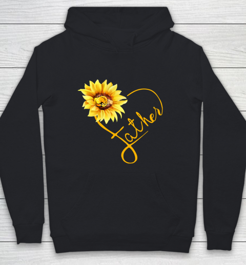 Father's Day Funny Gift Ideas Apparel  Father Sunflower Heart Symbol Matching Family T Shirt Youth Hoodie