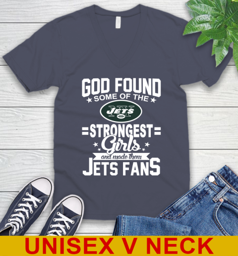 New York Jets NFL Football God Found Some Of The Strongest Girls Adoring Fans V-Neck T-Shirt 7