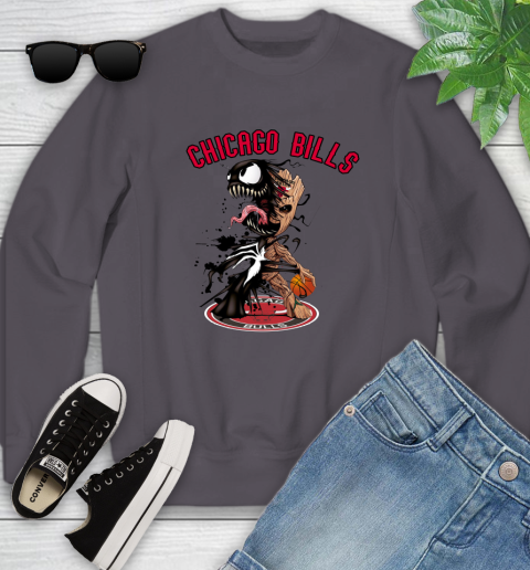 NBA Chicago Bulls Basketball Venom Groot Guardians Of The Galaxy Youth Sweatshirt 6
