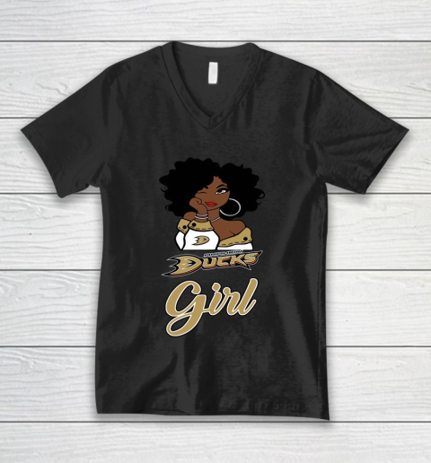 Anaheim Ducks Girl NHL V-Neck T-Shirt