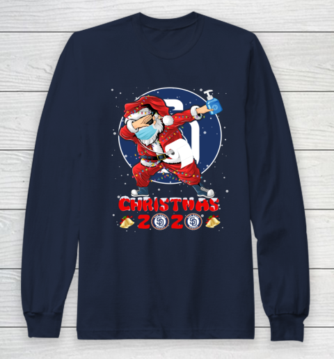 San Diego Padres Funny Santa Claus Dabbing Christmas 2020 MLB Long Sleeve T-Shirt 2