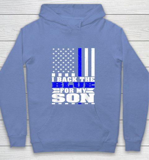 I Back The Blue For My Son Proud Police Mom Dad Cops Parent Thin Blue Line Youth Hoodie 8