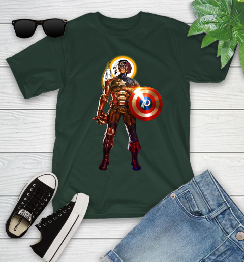 NFL Captain America Marvel Avengers Endgame Football Sports Washington Redskins Youth T-Shirt 5