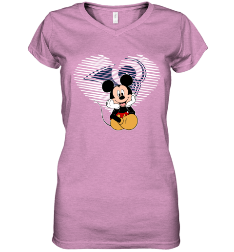 NFL Los Angeles Rams The Heart Mickey Mouse Disney Football T Shirt 8FsR8vWABrI women v neck t shirt 39 95 151514 front heather radiant orchid