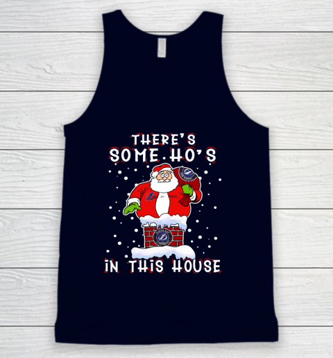 Tampa Bay Lightning Christmas There Is Some Hos In This House Santa Stuck In The Chimney NHL Tank Top 2