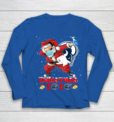 Los Angeles Rams Funny Santa Claus Dabbing Christmas 2020 NFL Youth Long Sleeve 7