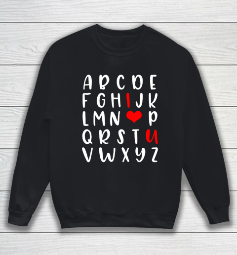 Alphabet ABC I Love You Romance Valentine Slogan Sweatshirt