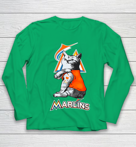 MLB Baseball My Cat Loves Miami Marlins Youth Long Sleeve 4