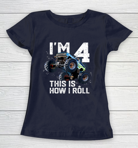 Kids Monster Truck 4th Birthday T Shirt Boy 4 Year Old Gift Tee