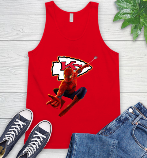 NFL Spider Man Avengers Endgame Football Kansas City Chiefs Tank Top 6