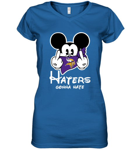 NFL Minnesota Vikings Haters Gonna Hate Mickey Mouse Disney Football T Shirt K6x5Wq0PVZz women v neck t shirt 39 95 151514 front royal