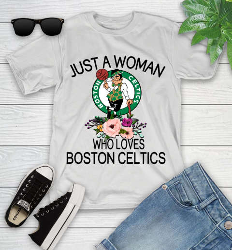 NBA Just A Woman Who Loves Boston Celtics Basketball Sports Youth T-Shirt