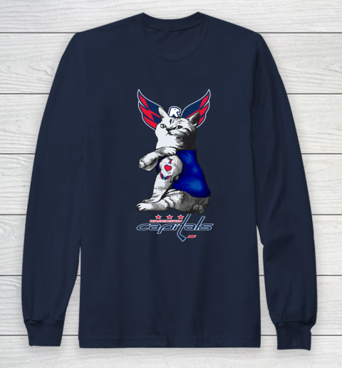NHL My Cat Loves Washington Capitals Hockey Long Sleeve T-Shirt 2