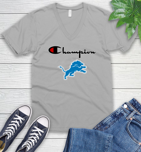 NFL Football Detroit Lions Champion Shirt V-Neck T-Shirt 2