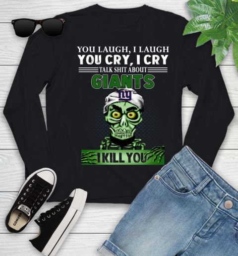 NFL Talk Shit About New York Giants I Kill You Achmed The Dead Terrorist Jeffrey Dunham Football Youth Long Sleeve