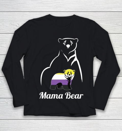 Non Binary Mama Bear LGBT Gift Youth Long Sleeve