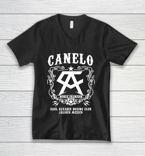 Canelo World Champion Saul Alvarez Boxing Club Jalisco Mexico V-Neck T-Shirt