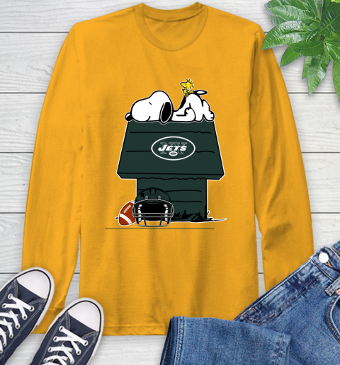 New York Jets NFL Football Snoopy Woodstock The Peanuts Movie Long Sleeve T-Shirt 3