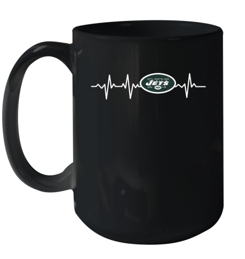 New York Jets NFL Football Heart Beat Shirt Ceramic Mug 15oz