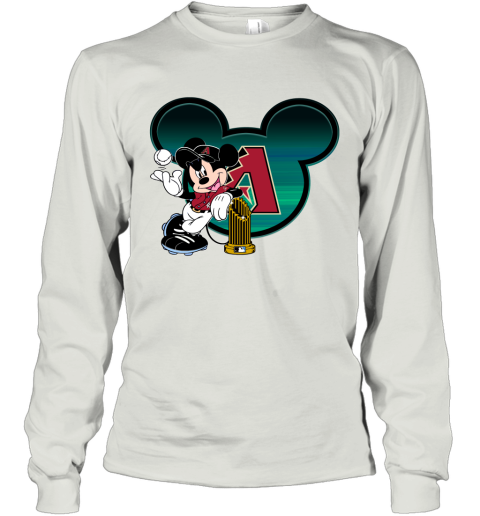 MLB Arizona Diamondbacks The Commissioner's Trophy Mickey Mouse Disney Baseball T Shirt ZJQXZOmJ8Hm long sleeve tee 14 95 151514 front ash