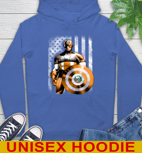 New York Islanders NHL Hockey Captain America Marvel Avengers American Flag Shirt Hoodie 9