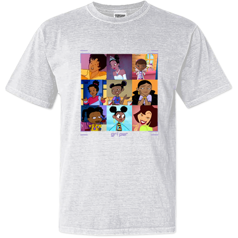 Black Girls Cartoon GRL PWR Dyed Heavyweight T-Shirt