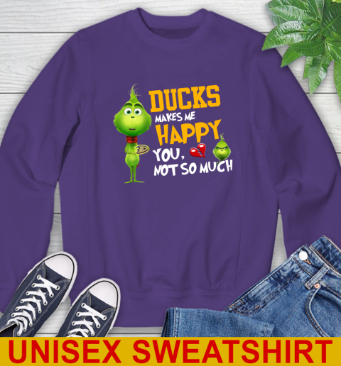 NHL Anaheim Ducks Makes Me Happy You Not So Much Grinch Hockey Sports Sweatshirt 4