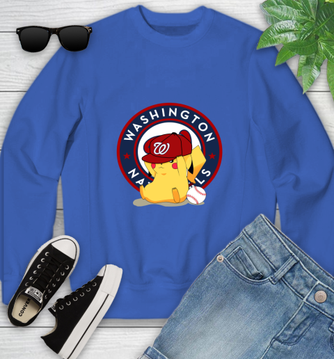 MLB Pikachu Baseball Sports Washington Nationals Youth Sweatshirt 8